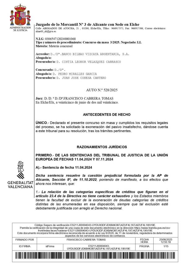 caso exito segunda oportunidad Alicante