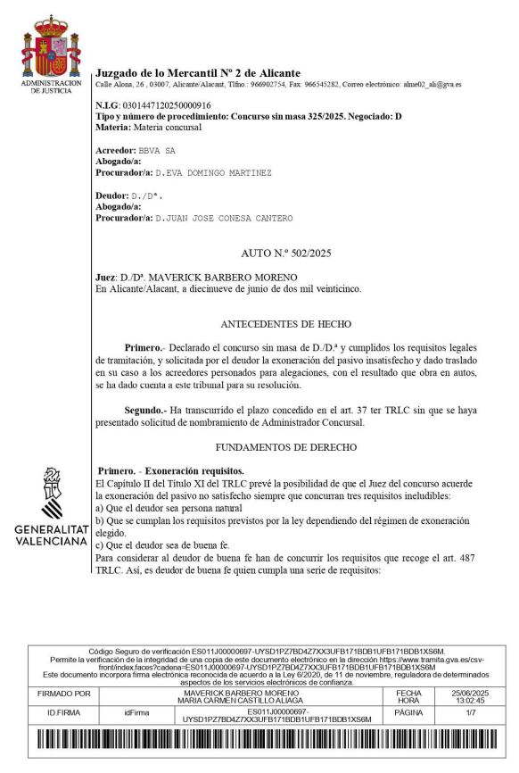 caso exito segunda oportunidad Alicante