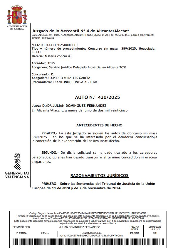 caso exito segunda oportunidad Alicante